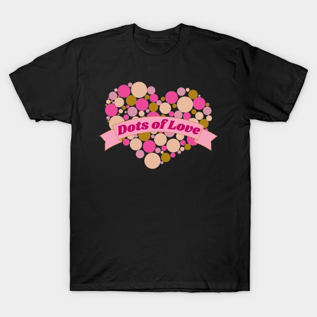 Colorful Dots of Love Heart T-Shirt by Nice Surprise